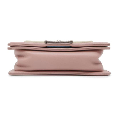 Chanel Boy Chanel ChainShoulder Pink Leather Fur