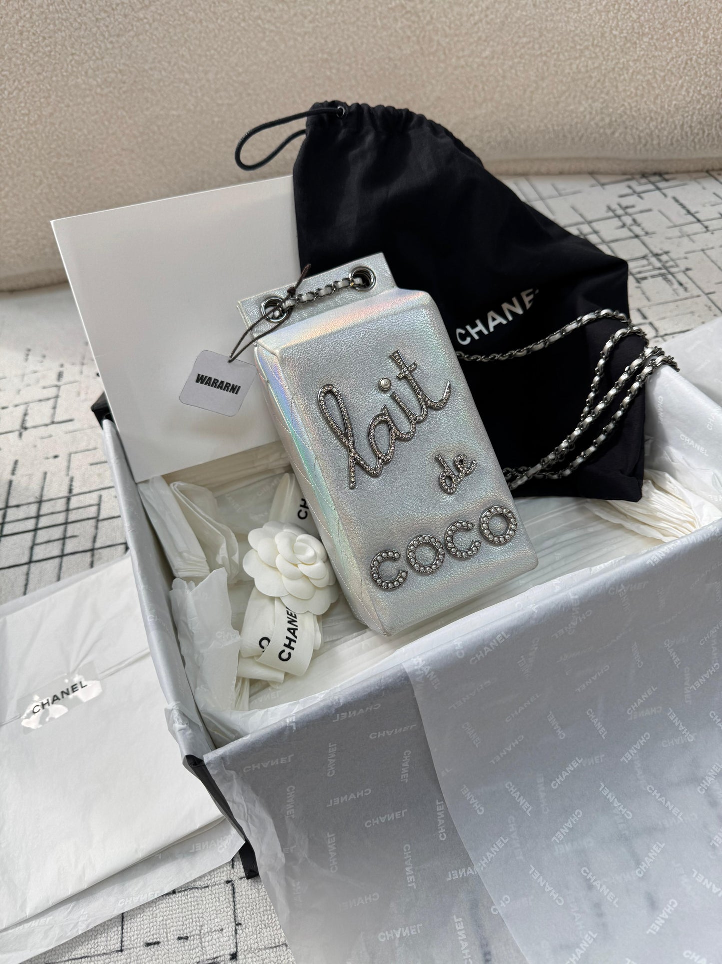 Chanel Luxury Quilted Silver Handbag