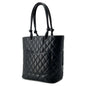 Chanel Cambon Line Handbag Black A25167 Leather Size Medium