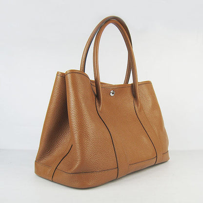 Luxury Hermes Garden Party Handbag Light Coffee