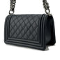 Chanel Boy Chanel ChainShoulder Bag Black A67085 Caviar Leather Size Small