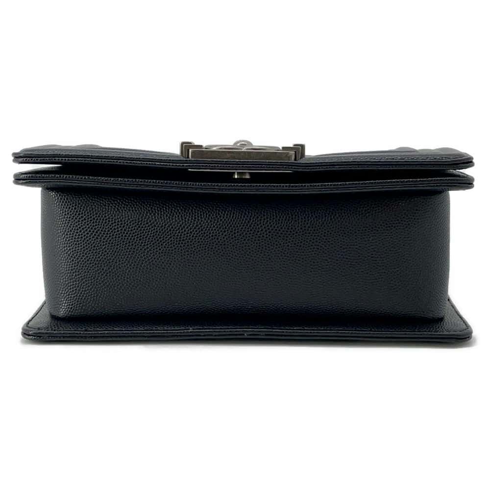 Chanel Boy Chanel ChainShoulder Bag Black A67085 Caviar Leather Size Small