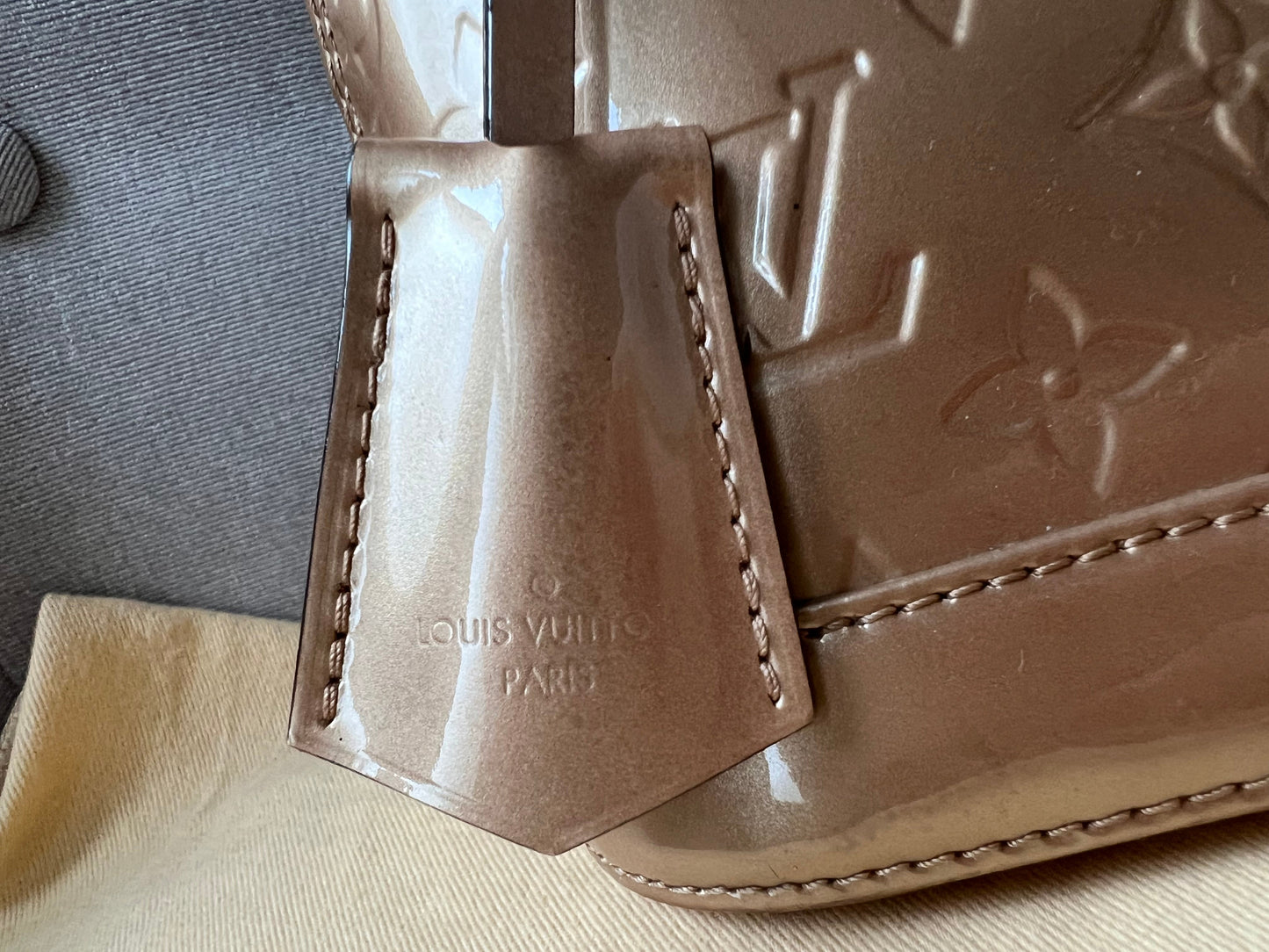 Louis Vuitton Alma Gold Vernis Patent Leather