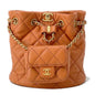 Chanel Matelasse Backpack with Mini Bag Pouch Orange AS3947 Leather Size Small