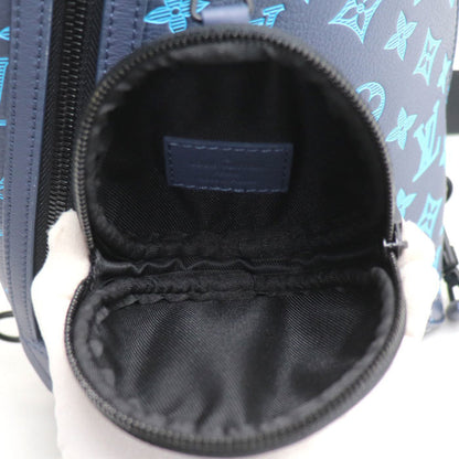 Louis Vuitton  blue Navy Leather Pouch Sling Bag