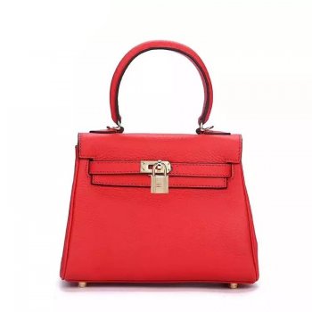 Luxury Hermes Kelly 25Cm Togo Leather Bag Red Gold