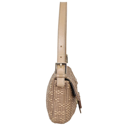 Fendi Woven Leather Baguette Bag
