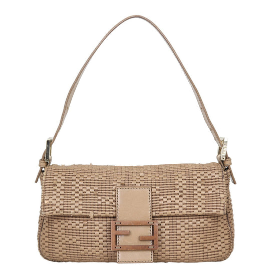 Fendi Woven Leather Baguette Bag