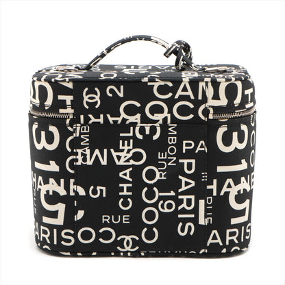Chanel Basic Canvas Vanity Bag Black Silver G 7th