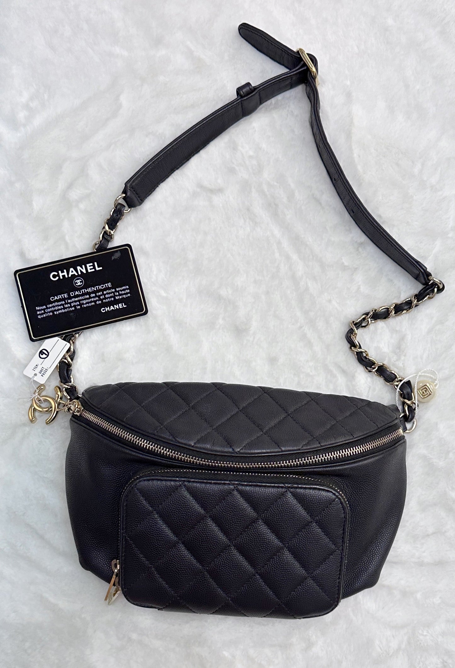 Chanel Quilted Caviar Leather Black Handbag Style