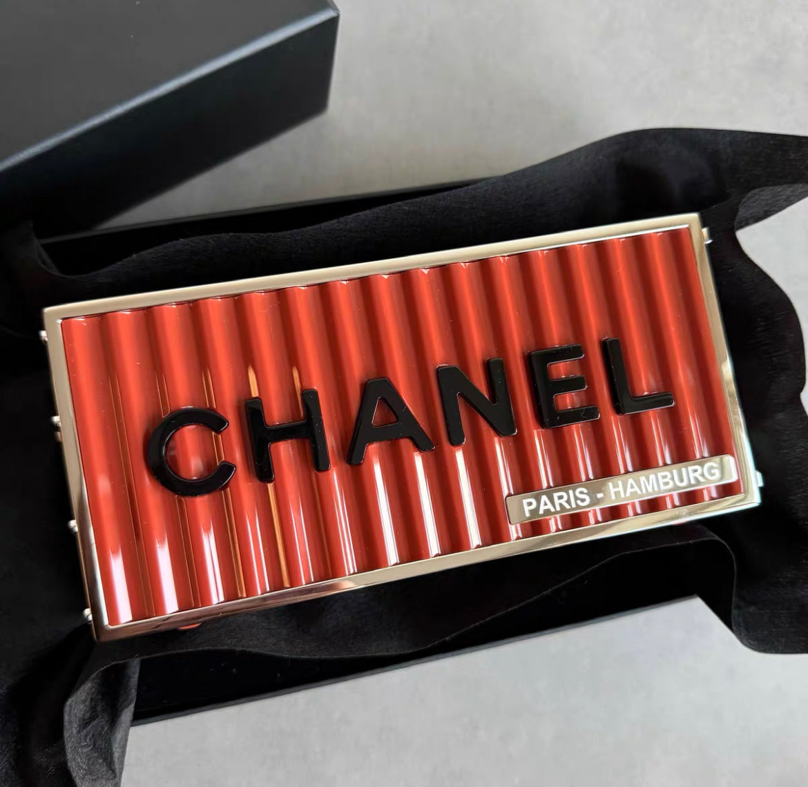 Chanel Luxury Leather Red Clutch