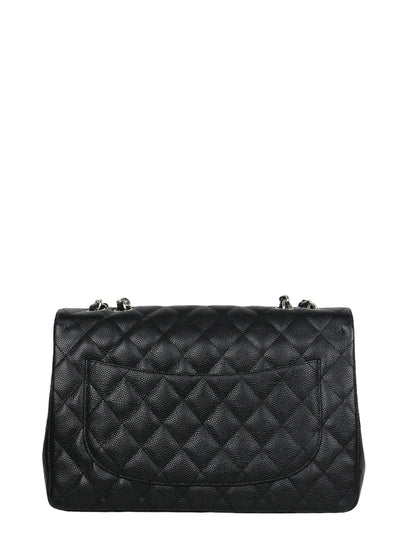 Chanel Black Caviar Leather Single Flap Jumbo