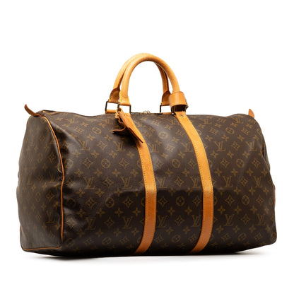 Brown Louis Vuitton Monogram Keepall 50 Travel Bag