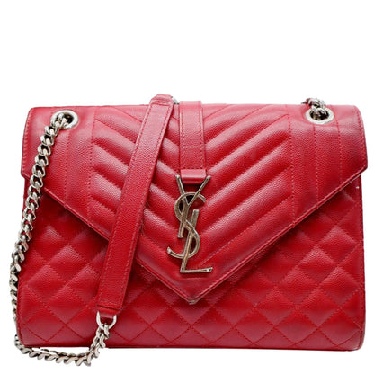 Saint Laurent Envelope Leather Red Shoulder Bag Style 8