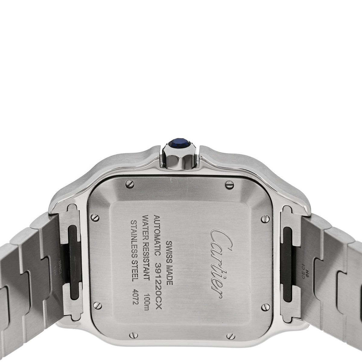 Stainless Steel 39.8mm Santos De Cartier Automatic Watch Grey
