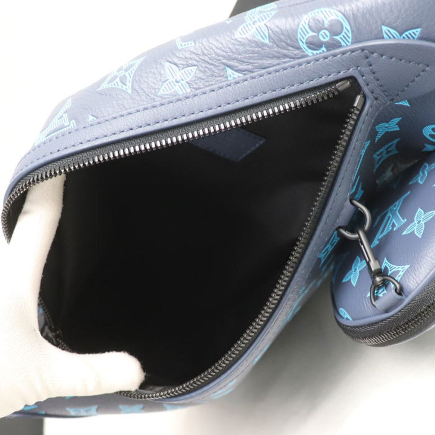 Louis Vuitton  blue Navy Leather Pouch Sling Bag