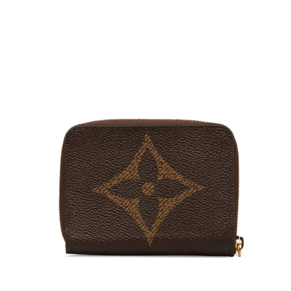 Brown Louis Vuitton Monogram Giant Reverse Zippy Coin Pouch