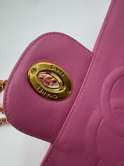 Chanel 1995 Barbie Pink Maxi Rhinestone Flap Bag