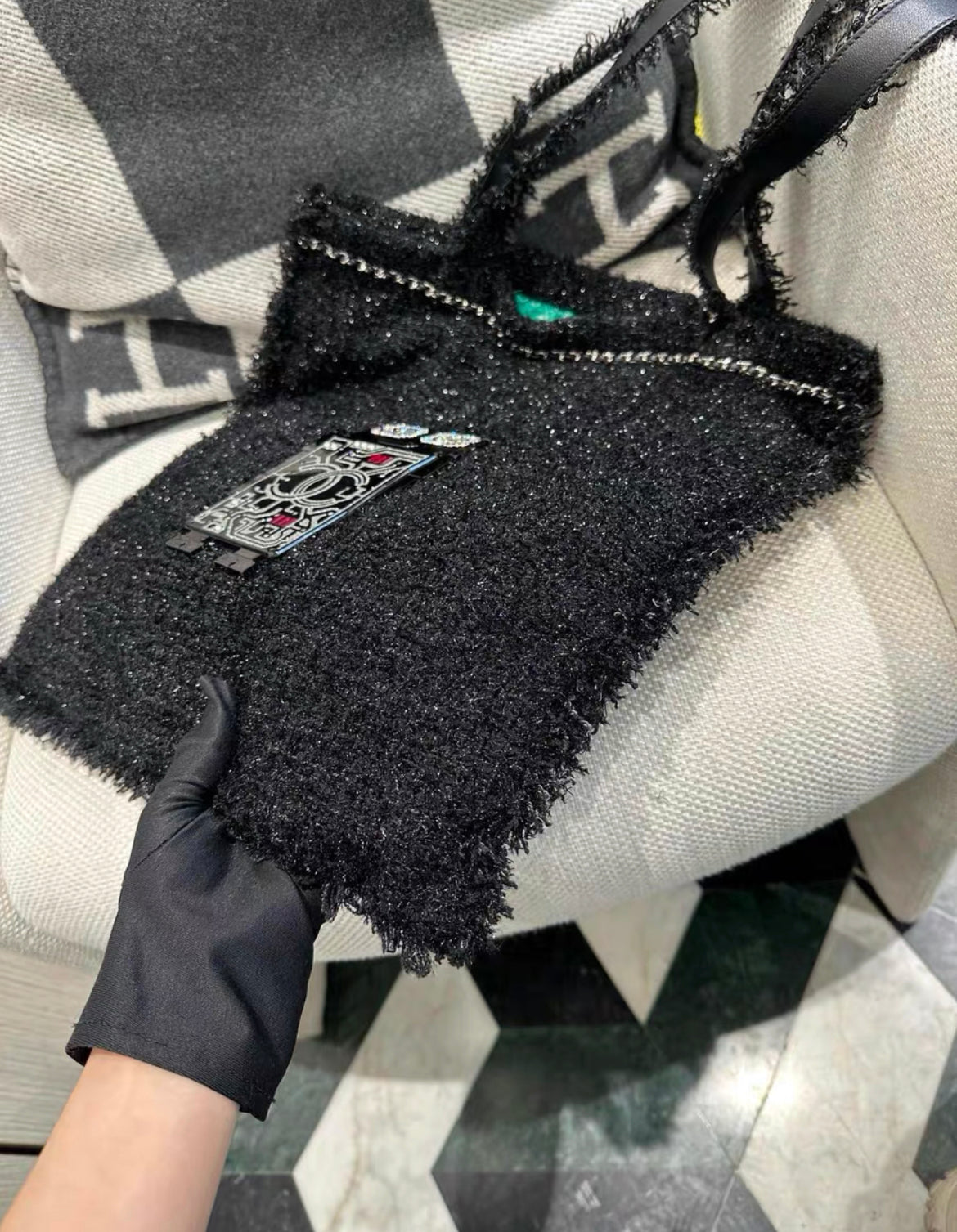Chanel Spring 2017 Shopping In Fabrics Robot Tote Bag