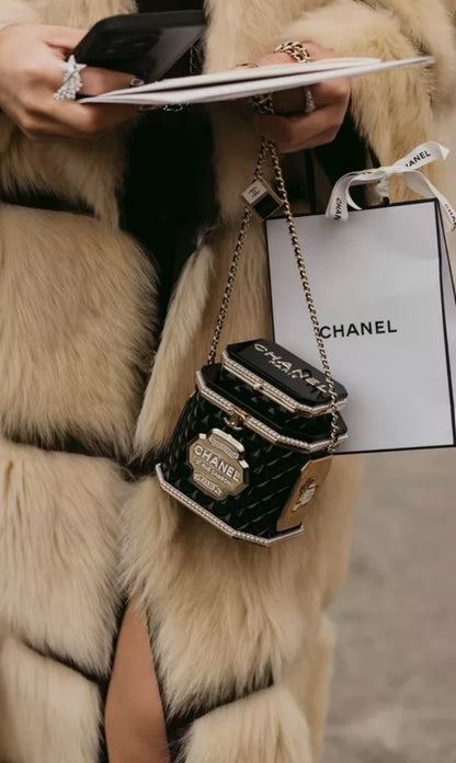 Chanel Luxury Leather Black Handbag Black
