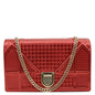 Christian Dior Diorama Flap Micro-Cannage Patent Leather Crossbody Bag Red