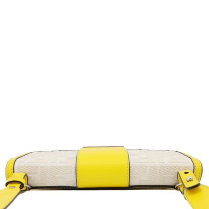 FENDI Flat Baguette Medium Leather Shoulder Bag Yellow