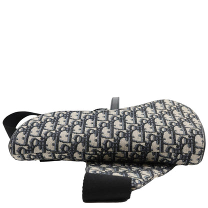 Christian Dior Saddle Oblique Jacquard Crossbody Bag Grey