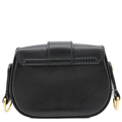 Christian Dior D Fence Small Calfskin Leather Saddle Bag Black