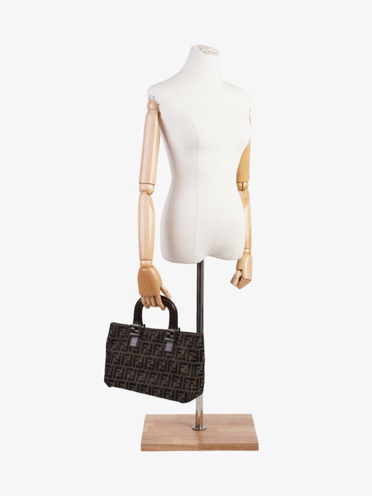 Fendi Tote Canvas Brown Tote Bag Style 4