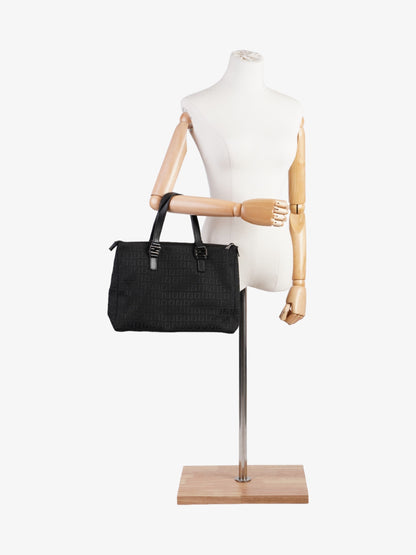 Fendi Tote Canvas Black Tote Bag
