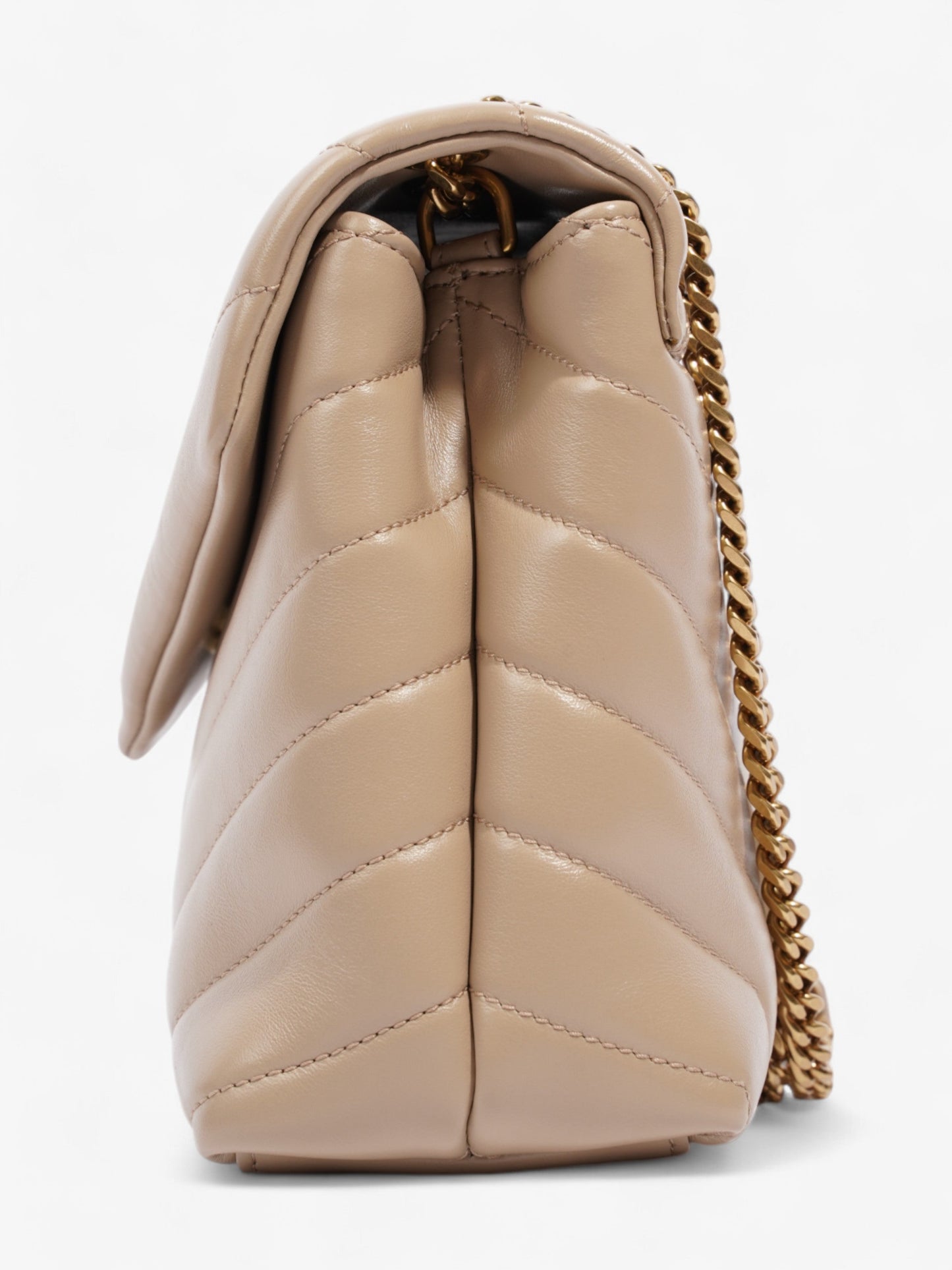 Saint Laurent Lou Leather Beige Handbag Leather