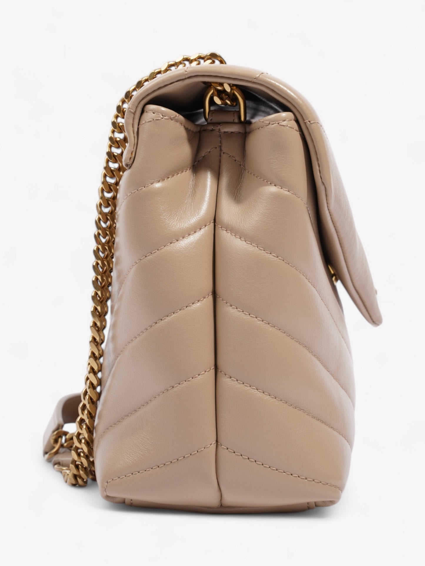 Saint Laurent Lou Leather Beige Handbag Leather