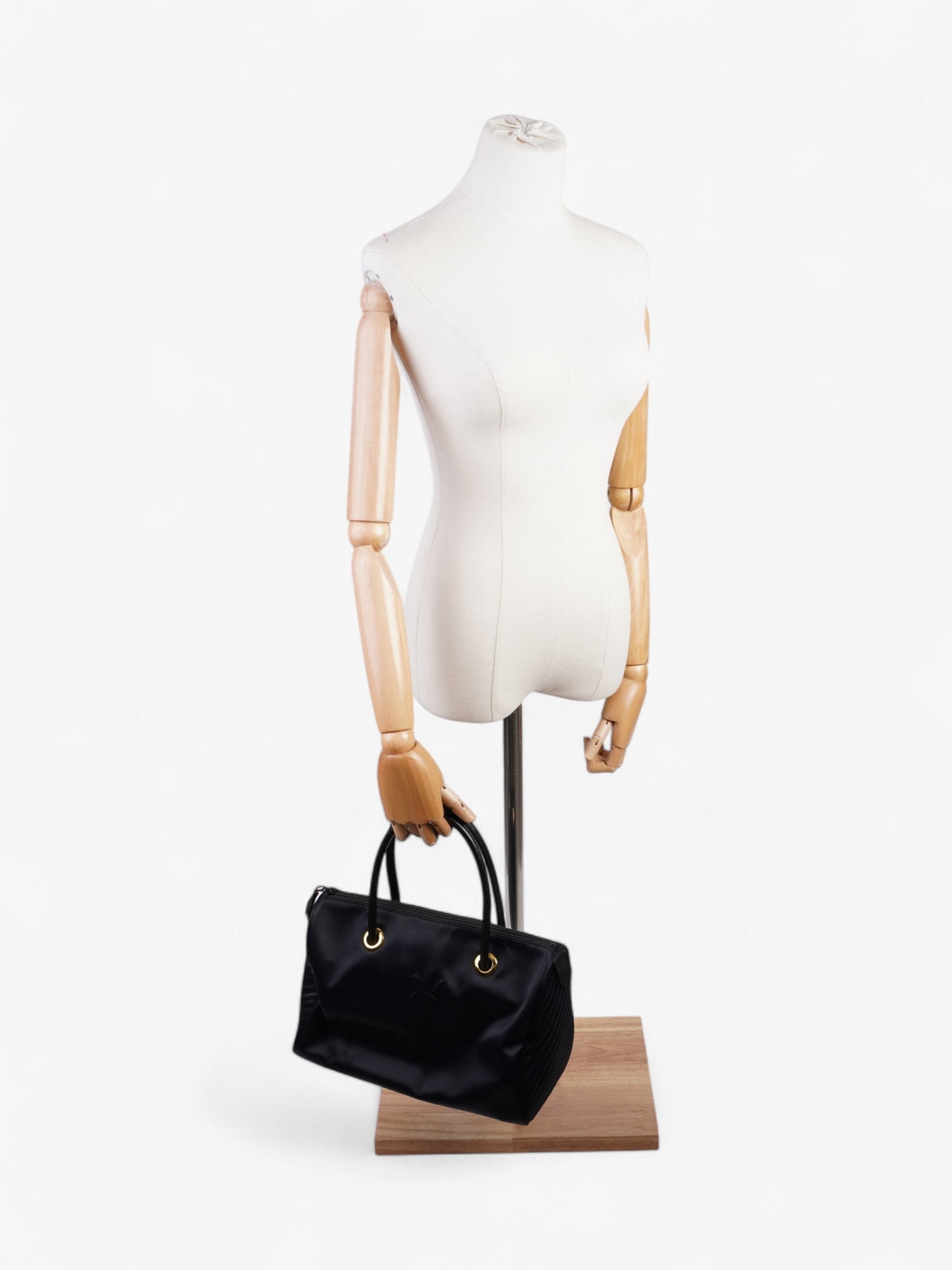 Saint Laurent Top Handle Bag Black Cloth