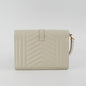 Saint Laurent Evelope Flap Pouch Cream