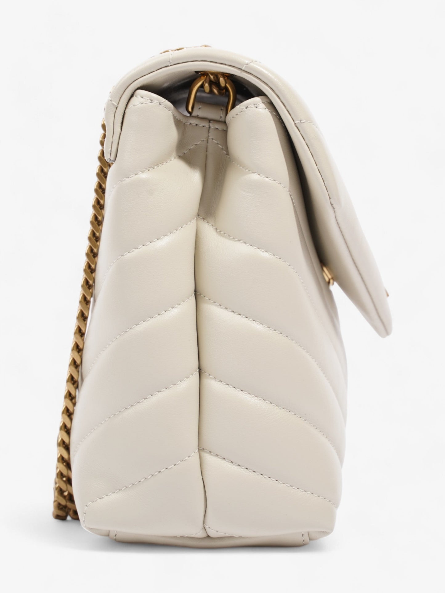 Saint Laurent Loulou Blanc Calfskin Leather Small