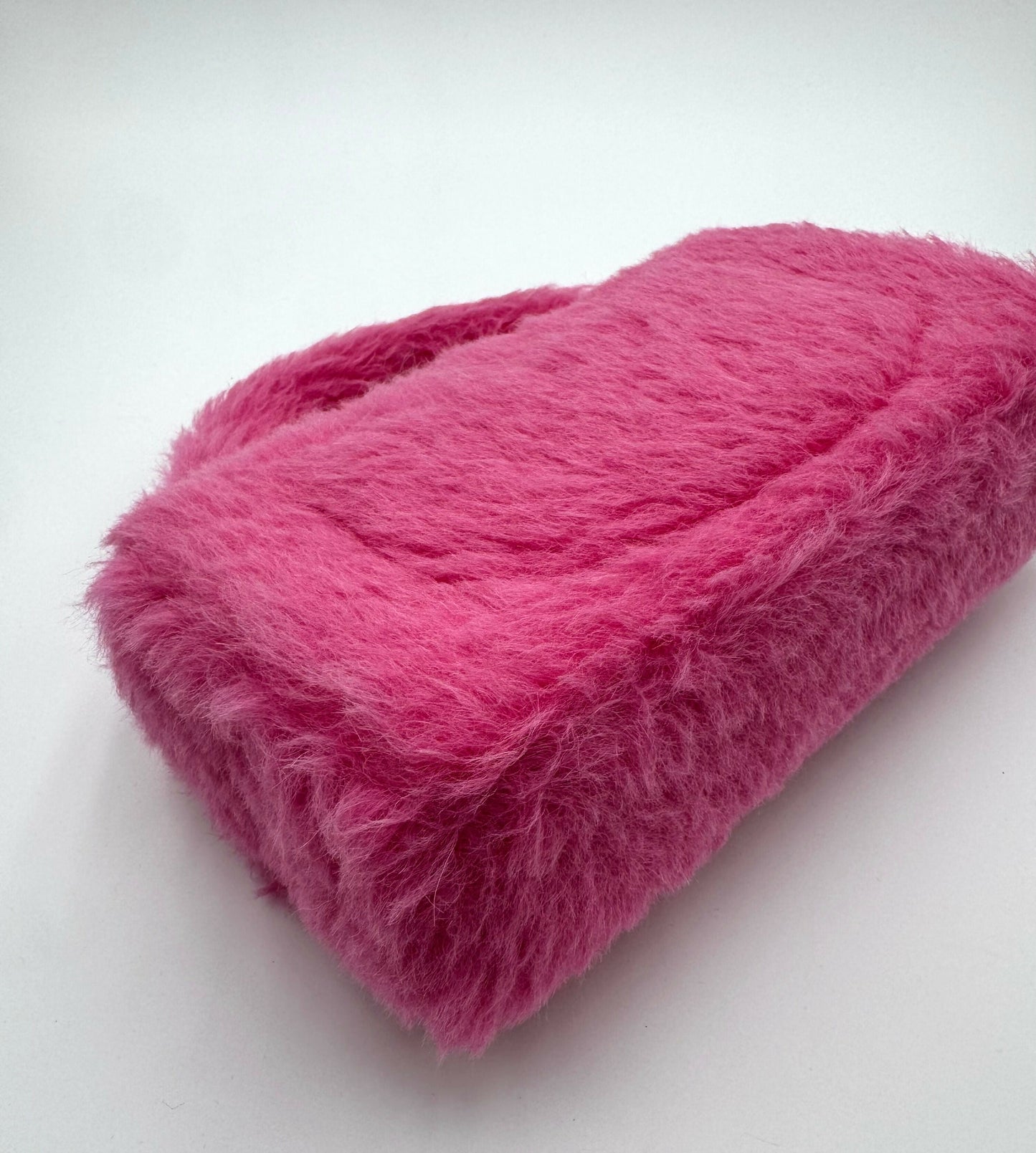 Chanel 1994 Faux Fur Kelly Top Handle In Barbie Pink