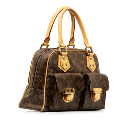 Brown Louis Vuitton Monogram Manhattan PM HandBag