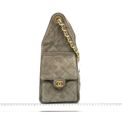 Chanel 25 Hobo Small Suede Grey Gold Hardware