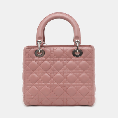 Lady Dior Medium Handbag Lipstick Pink Cannage Leather Gold Hardware