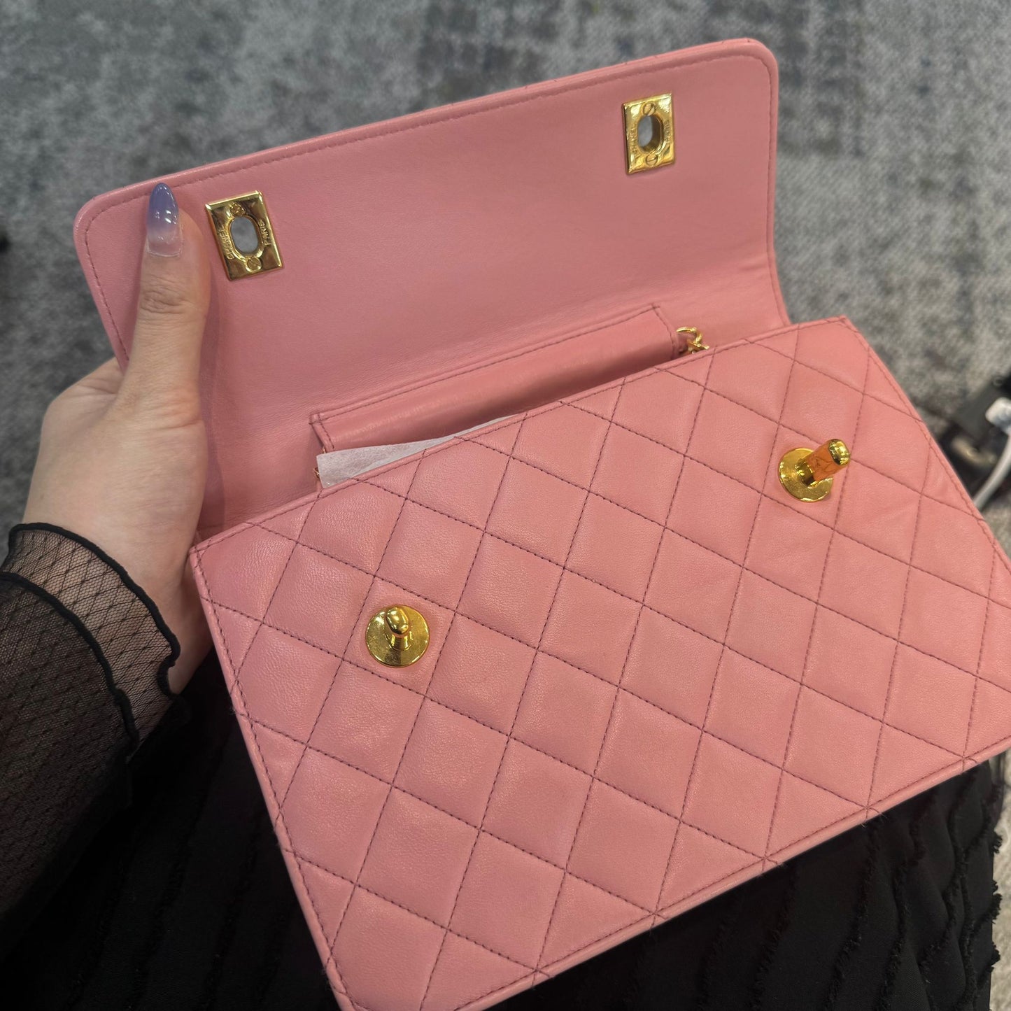Chanel Pink Cc Double Turn Lock Bag