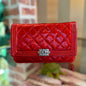 Chanel Boy Leather Red Chain Crossbody