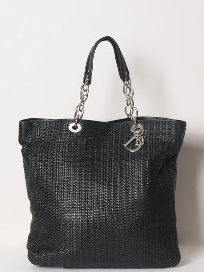 New Christian Dior Large Woven Calfskin Bag