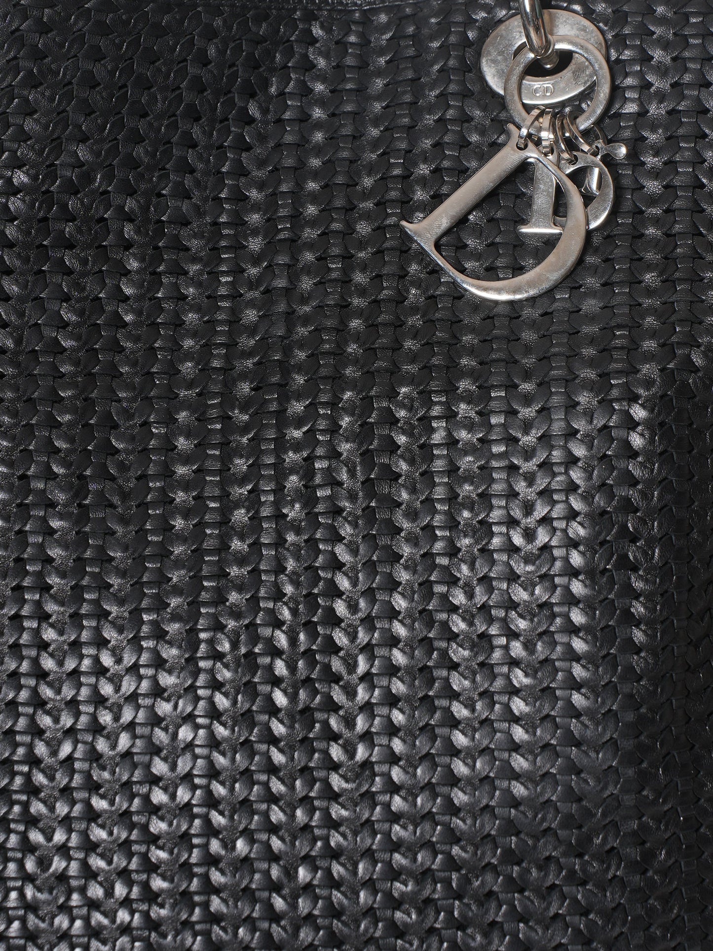 New Christian Dior Large Woven Calfskin Bag