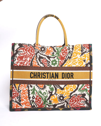 New Christian Dior Large Book Tote In Multicolour Paisley