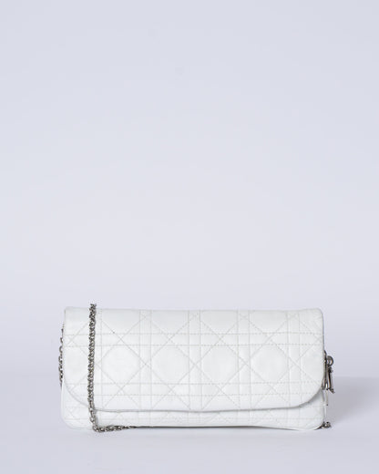 Dior White Cannage Crossbody Bag In White