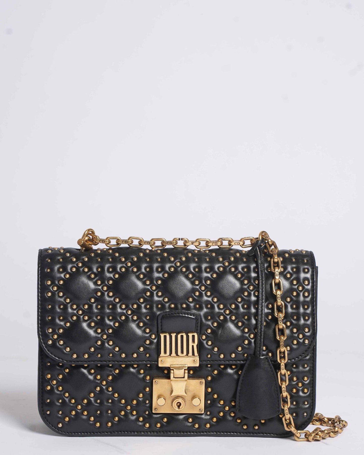 Dior Leather Shoulder Bag In Black