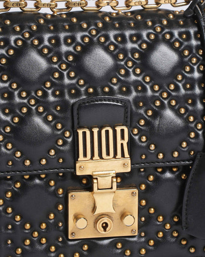 Dior Leather Shoulder Bag In Black