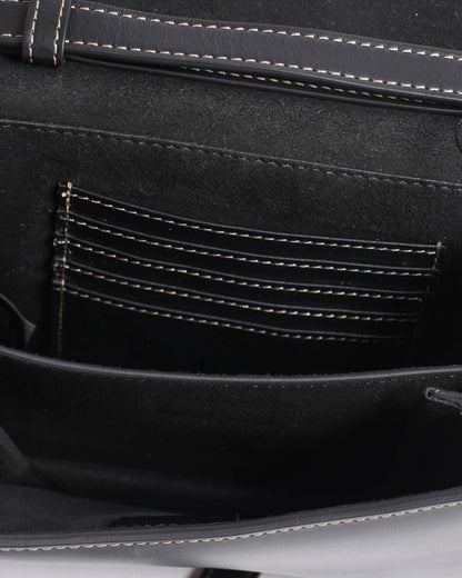 New Fendi fab black crossbody bag in smooth calfskin leather