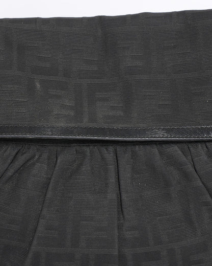 Fendi Black Zucca Canvas Chef Shoulder Bag