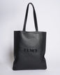 Fendi logo debossed shopper tote bag in black